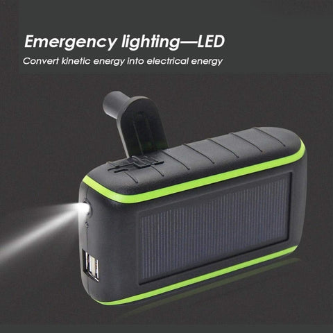 Hand Dynamo & Solar Energy Outdoor Travel USB Charger portable external battery 6000mAh 8000mAh Power bank Factory direct sales